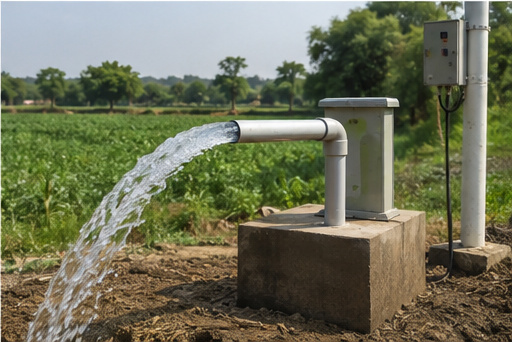 Completed installation, water running