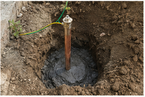Earthing rod installation
