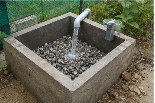 Rainwater harvesting recharge pit