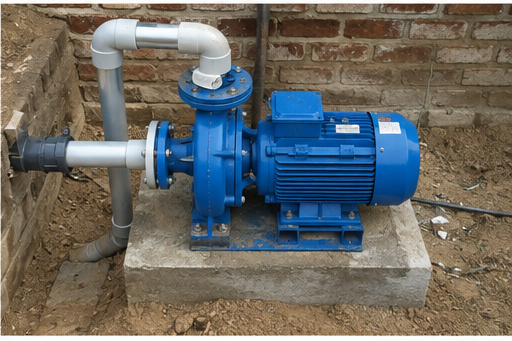 Mono block pump fitted on site